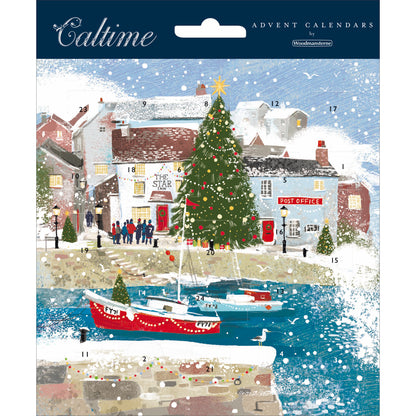 Advent Calendar Card Xmas Harbour Festive Fishing Christmas Advent Card