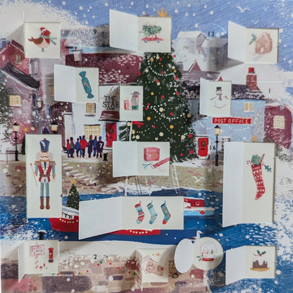 Advent Calendar Card Xmas Harbour Festive Fishing Christmas Advent Card