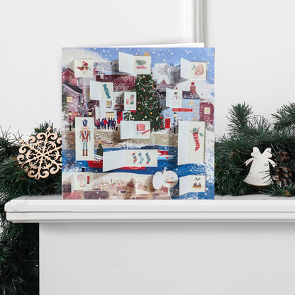 Advent Calendar Card Xmas Harbour Festive Fishing Christmas Advent Card