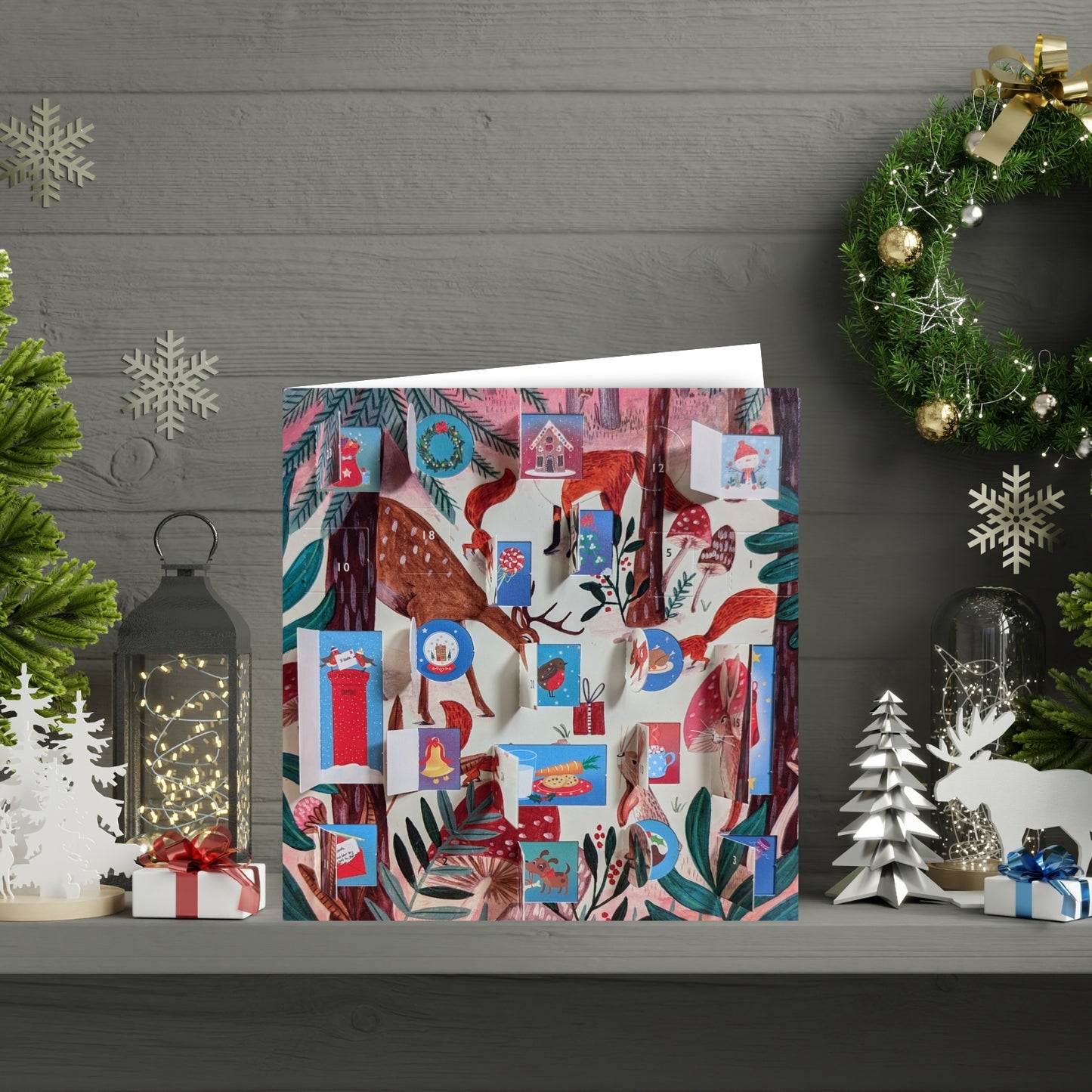 Advent Calendar Card Woodland Animal Magic Christmas Advent Card