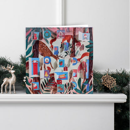 Advent Calendar Card Woodland Animal Magic Christmas Advent Card