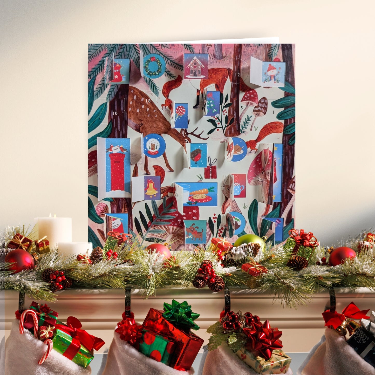 Advent Calendar Card Woodland Animal Magic Christmas Advent Card