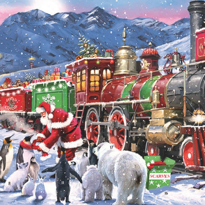 Traditional Freestanding Picture Advent Calendar Santa's Express Christmas Gift