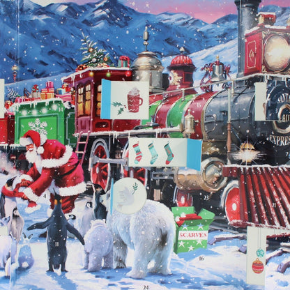 Traditional Freestanding Picture Advent Calendar Santa's Express Christmas Gift