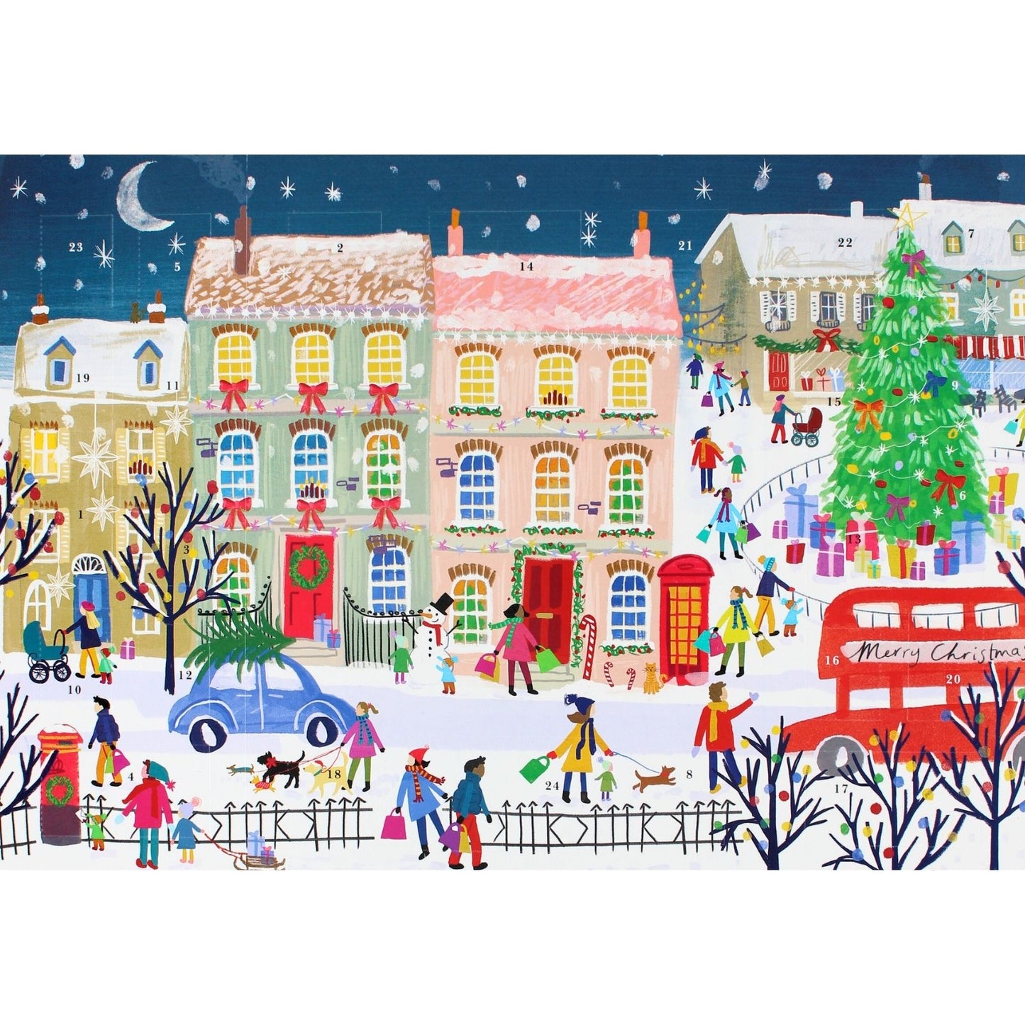 Traditional Picture Advent Calendar Fun Festive Street Christmas Countdown Gift
