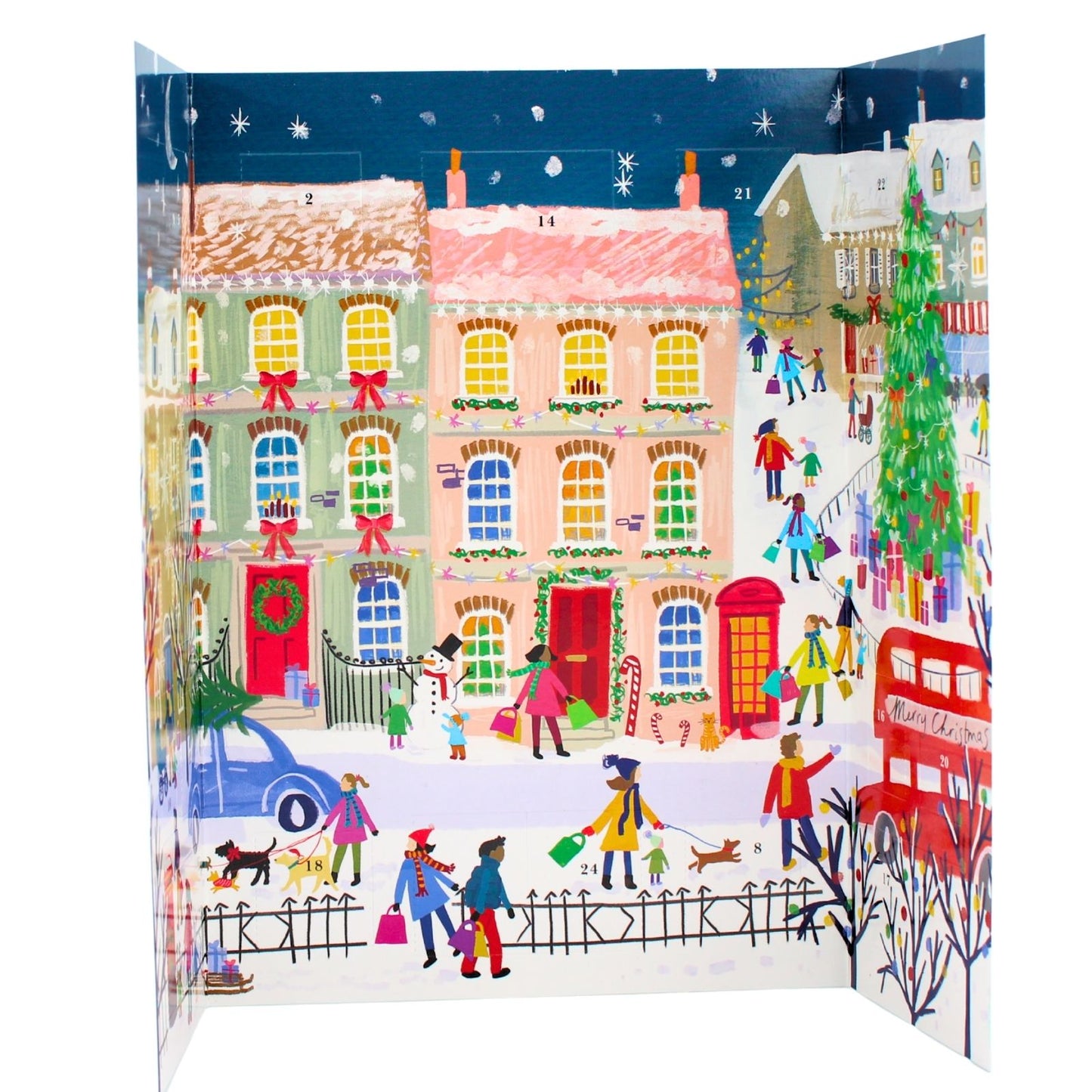 Traditional Picture Advent Calendar Fun Festive Street Christmas Countdown Gift