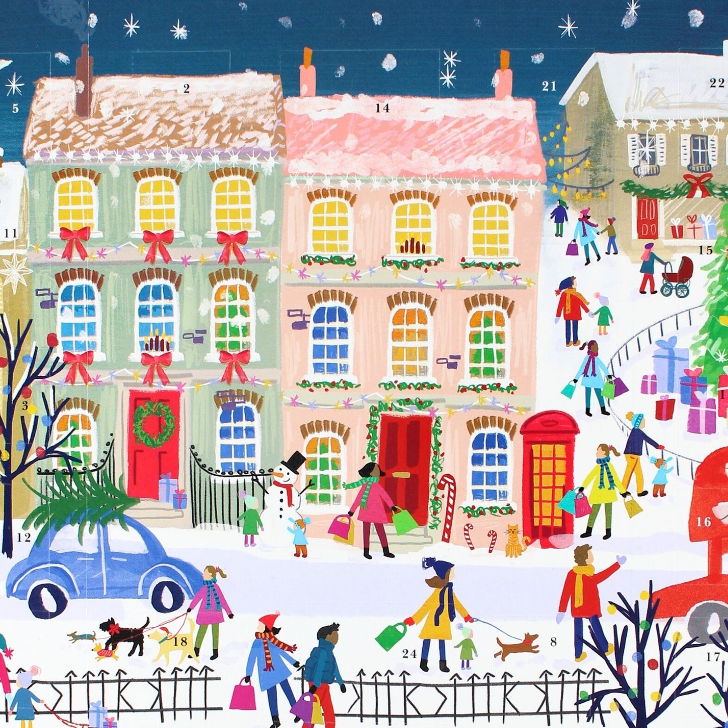 Traditional Picture Advent Calendar Fun Festive Street Christmas Countdown Gift