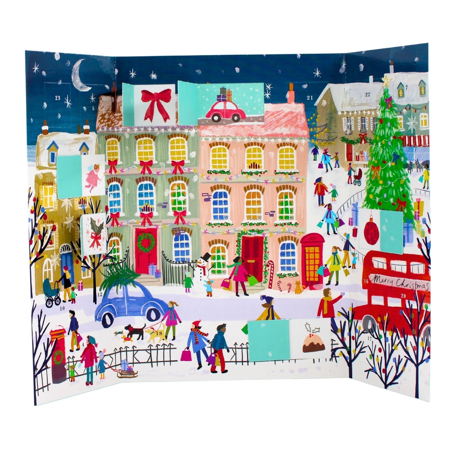 Traditional Picture Advent Calendar Fun Festive Street Christmas Countdown Gift