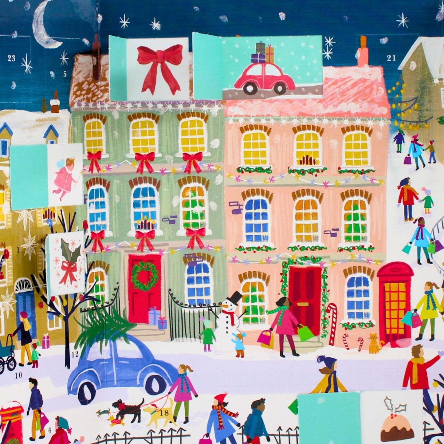 Traditional Picture Advent Calendar Fun Festive Street Christmas Countdown Gift