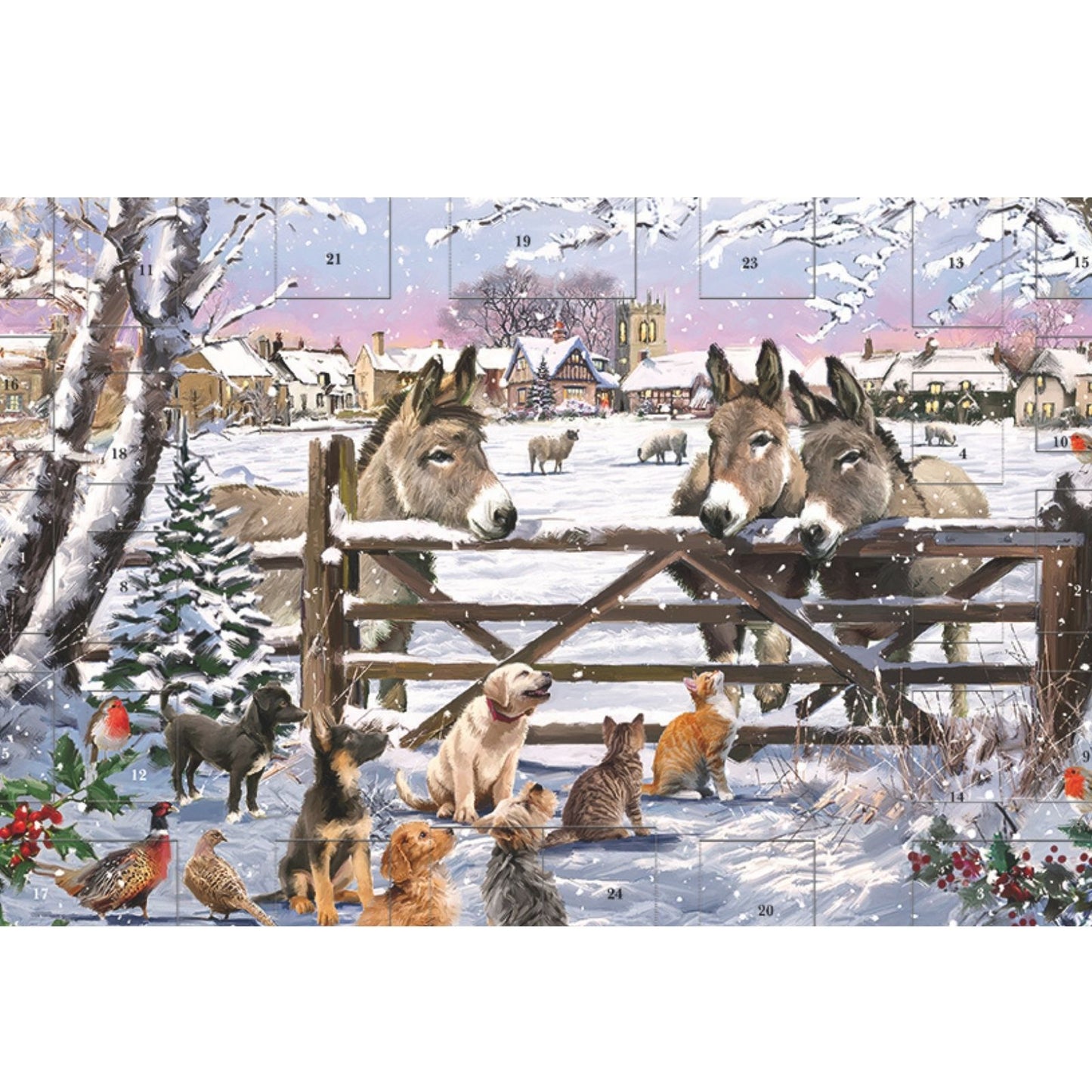 Traditional Picture Advent Calendar Animal Friends Christmas Countdown Gift