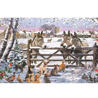 Traditional Picture Advent Calendar Animal Friends Christmas Countdown Gift