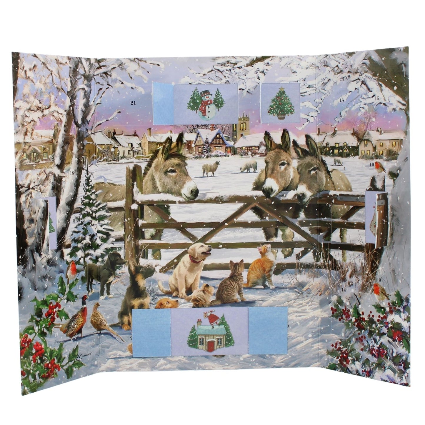 Traditional Picture Advent Calendar Animal Friends Christmas Countdown Gift