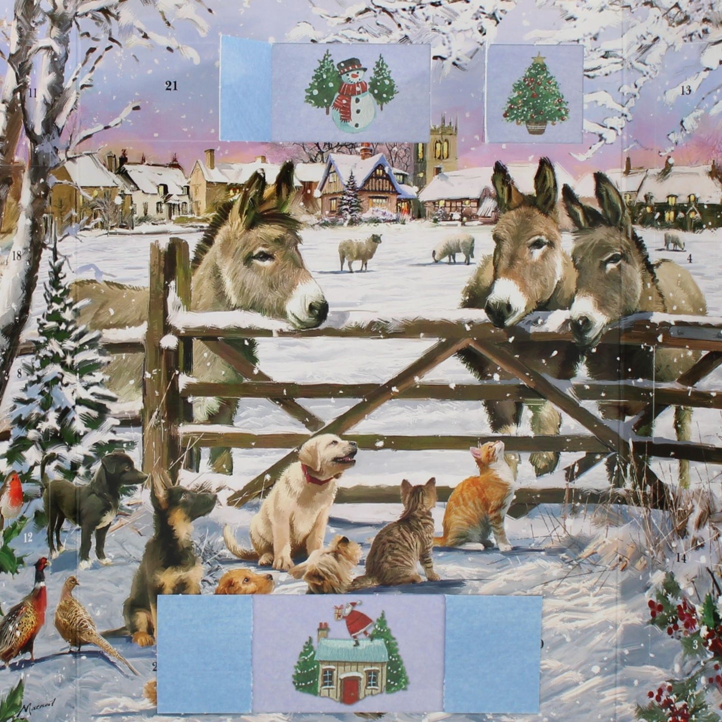 Traditional Picture Advent Calendar Animal Friends Christmas Countdown Gift
