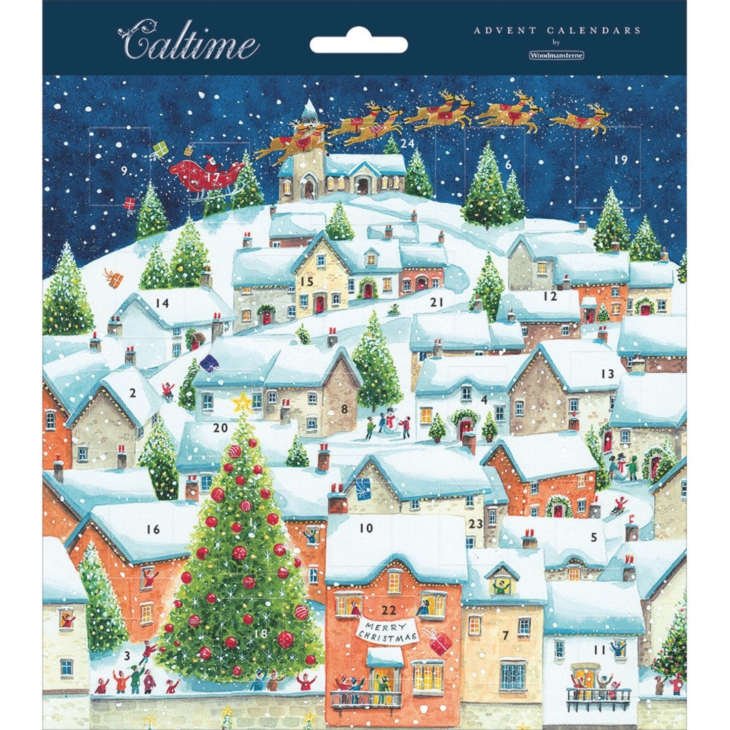 Traditional Picture Advent Calendar Christmas Eve Rooftops Xmas Countdown Gift