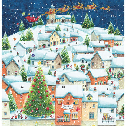 Traditional Picture Advent Calendar Christmas Eve Rooftops Xmas Countdown Gift