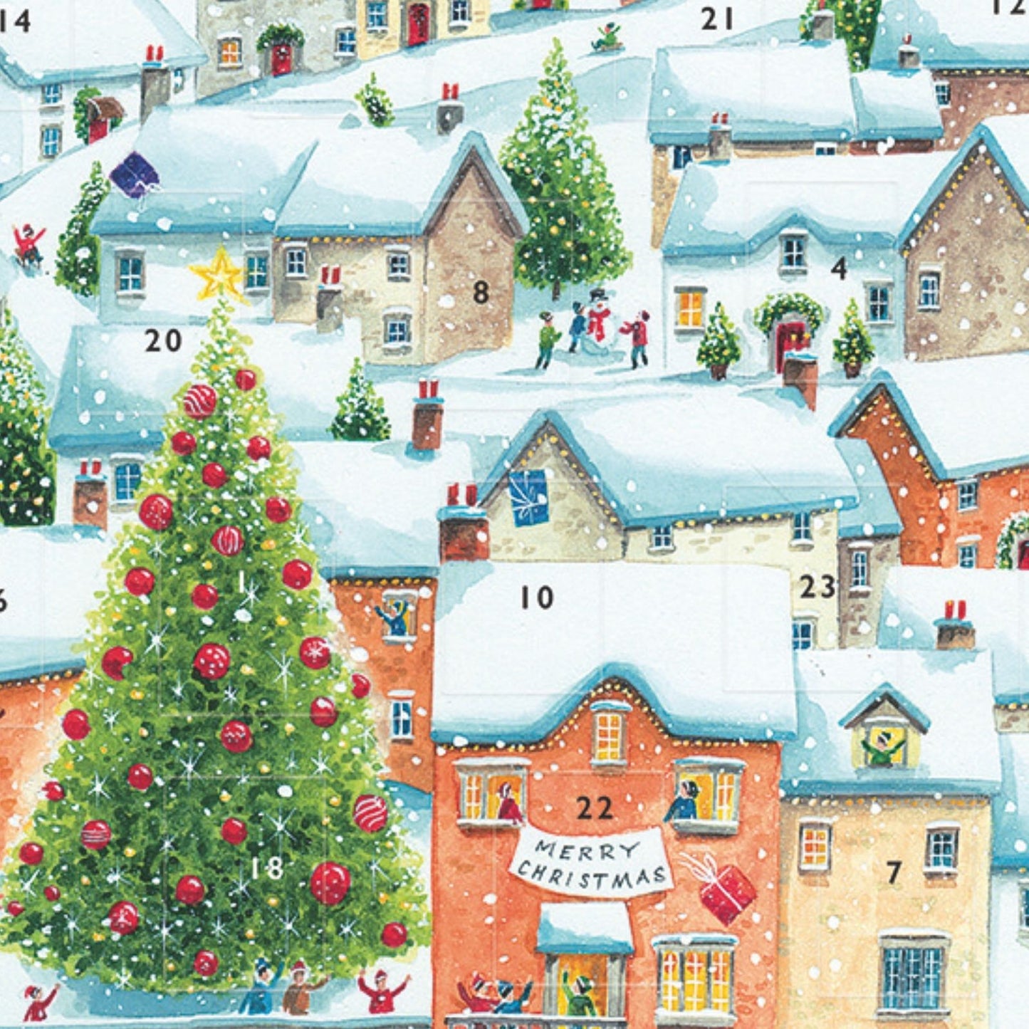 Traditional Picture Advent Calendar Christmas Eve Rooftops Xmas Countdown Gift