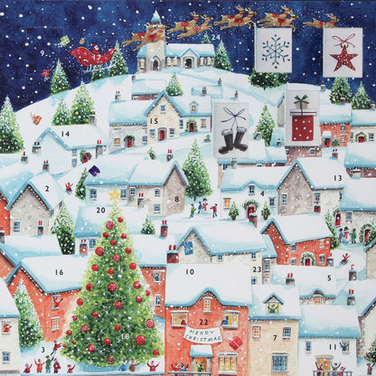 Traditional Picture Advent Calendar Christmas Eve Rooftops Xmas Countdown Gift