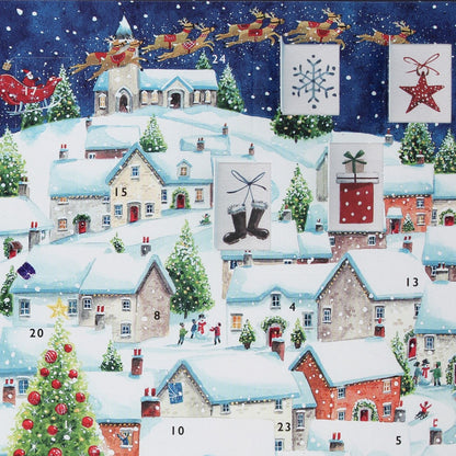 Traditional Picture Advent Calendar Christmas Eve Rooftops Xmas Countdown Gift