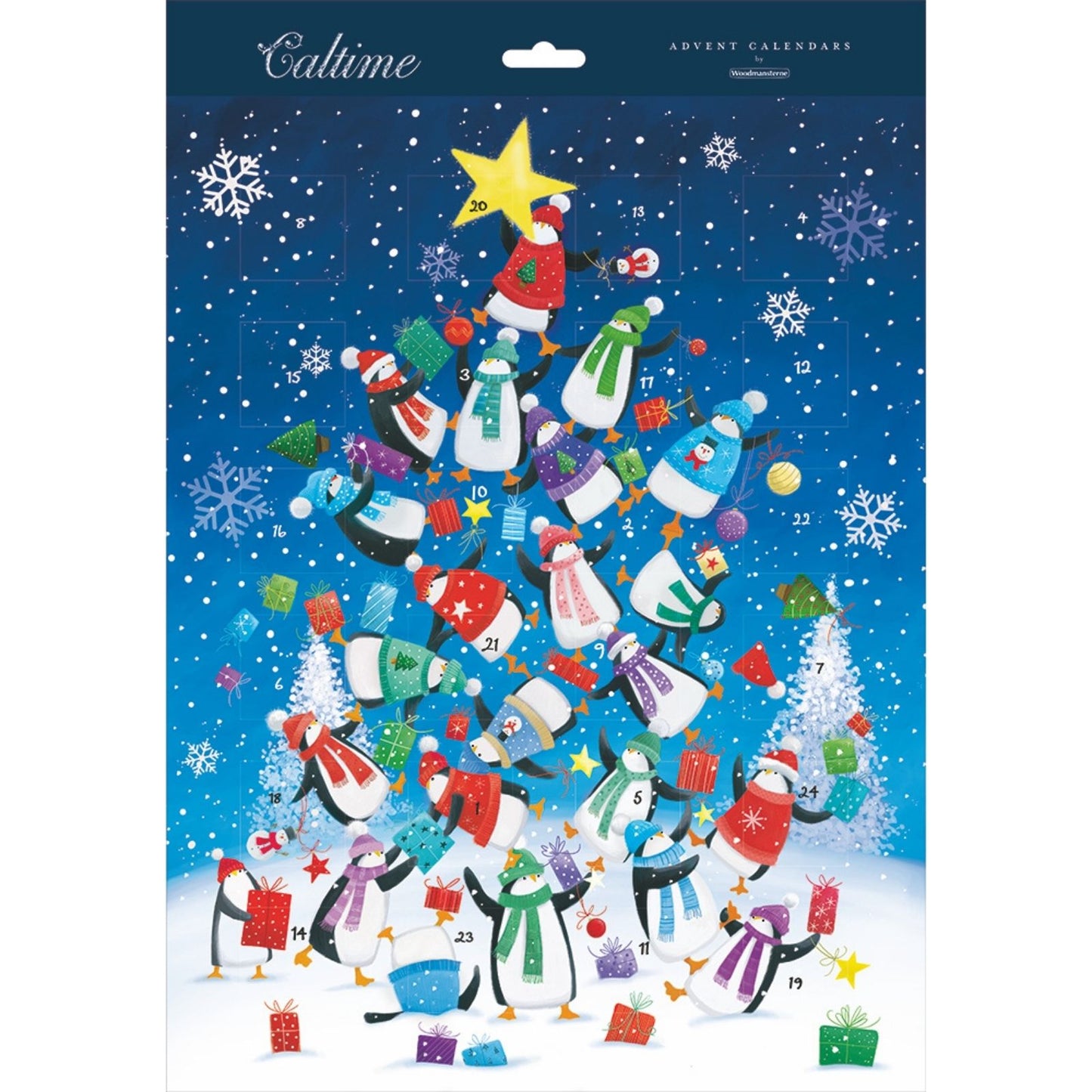Large Traditional Picture Advent Calendar Penguin Tree Christmas Countdown Gift