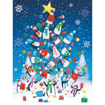 Large Traditional Picture Advent Calendar Penguin Tree Christmas Countdown Gift
