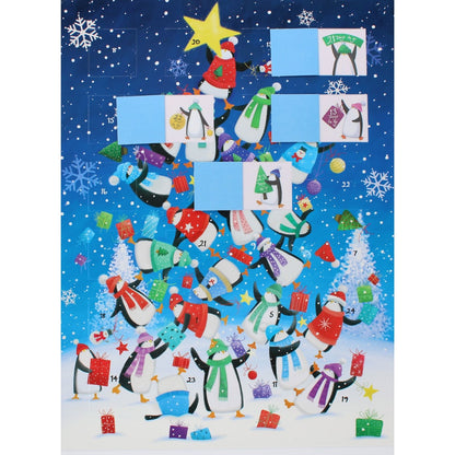 Large Traditional Picture Advent Calendar Penguin Tree Christmas Countdown Gift