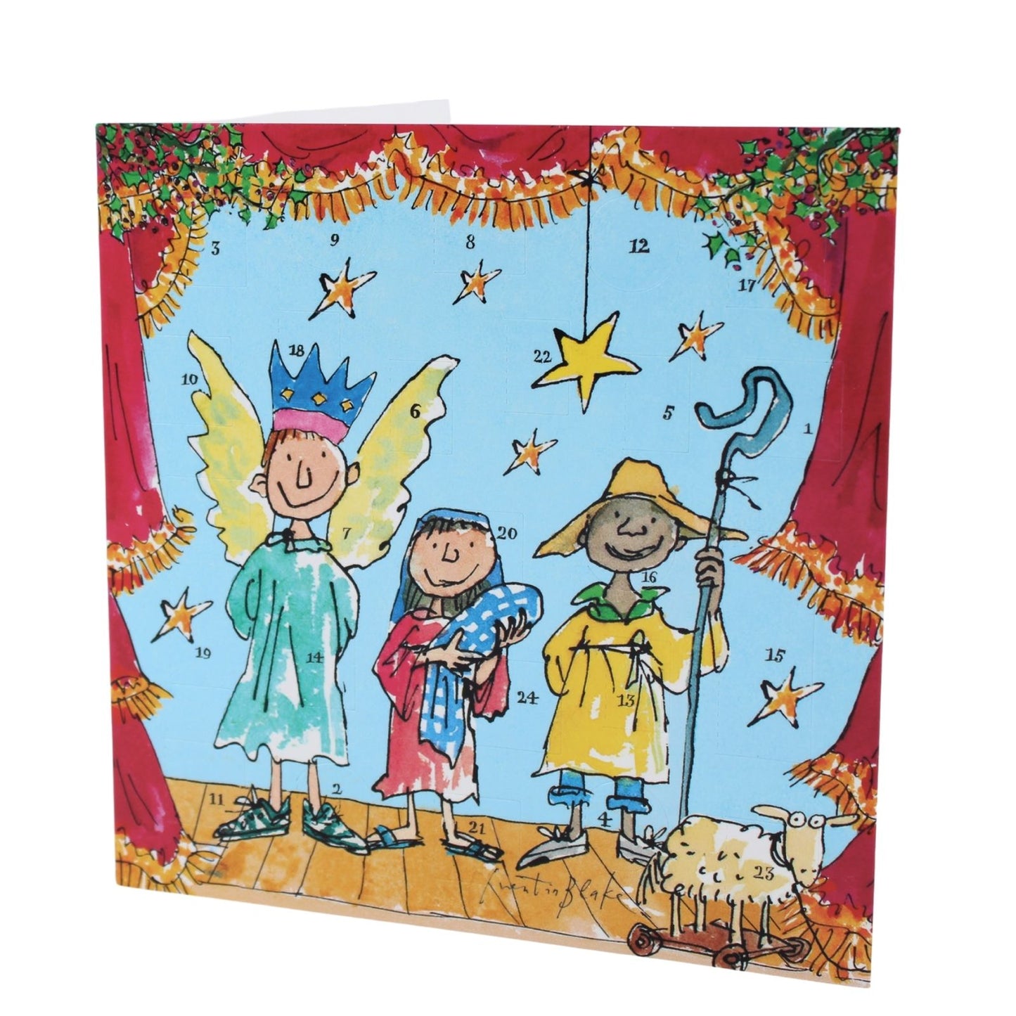 Advent Calendar Christmas Card Quentin Blake Nativity Countdown Greeting Card