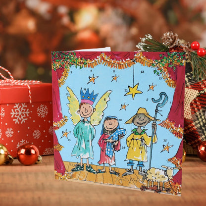 Advent Calendar Christmas Card Quentin Blake Nativity Countdown Greeting Card