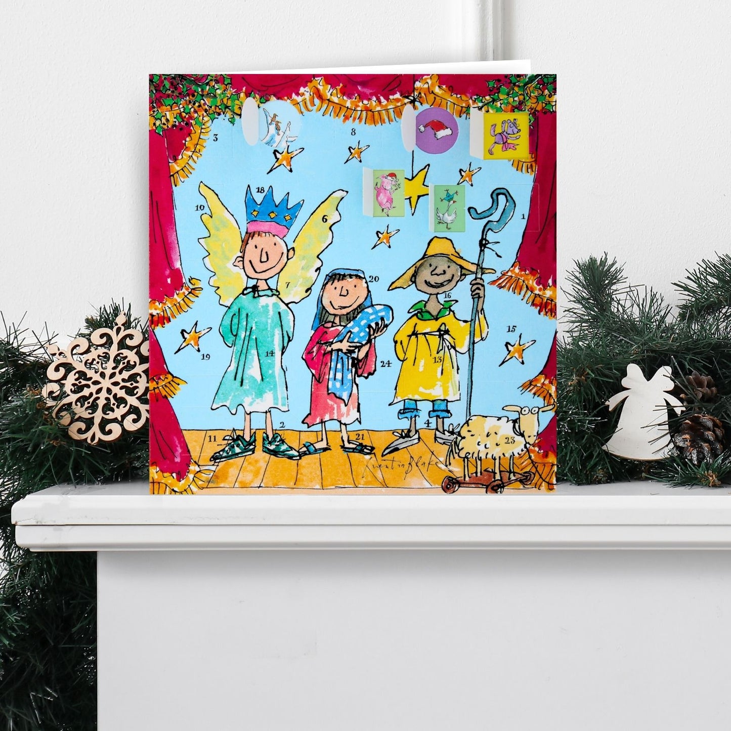 Advent Calendar Christmas Card Quentin Blake Nativity Countdown Greeting Card