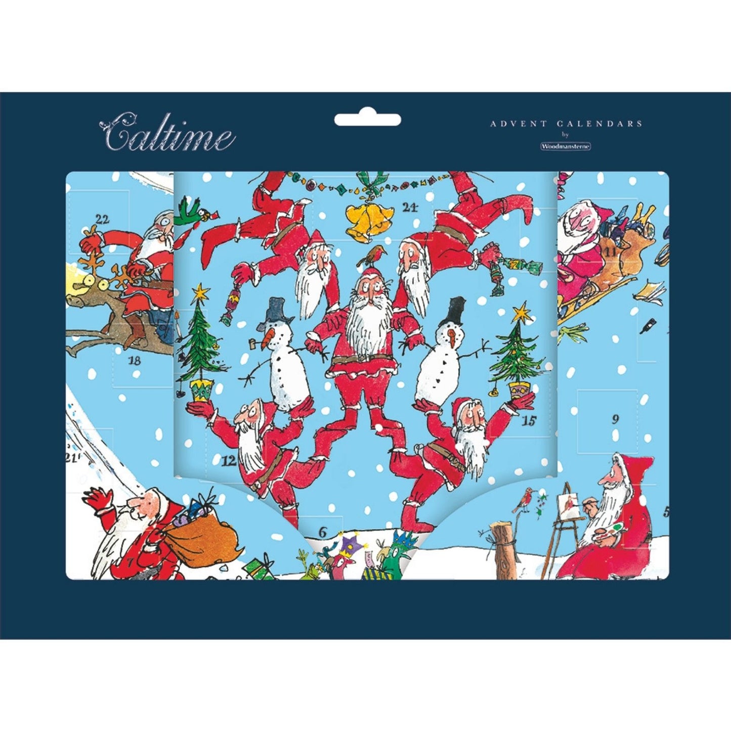 Traditional Freestanding Advent Calendar Quentin Blake Santas Christmas Gift