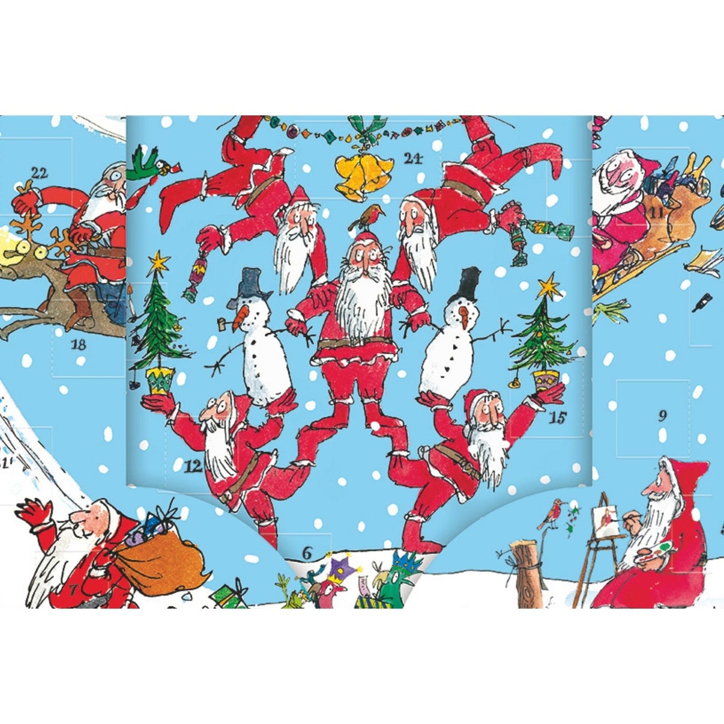 Traditional Freestanding Advent Calendar Quentin Blake Santas Christmas Gift