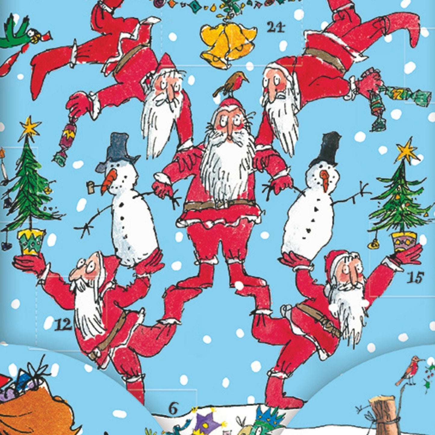 Traditional Freestanding Advent Calendar Quentin Blake Santas Christmas Gift