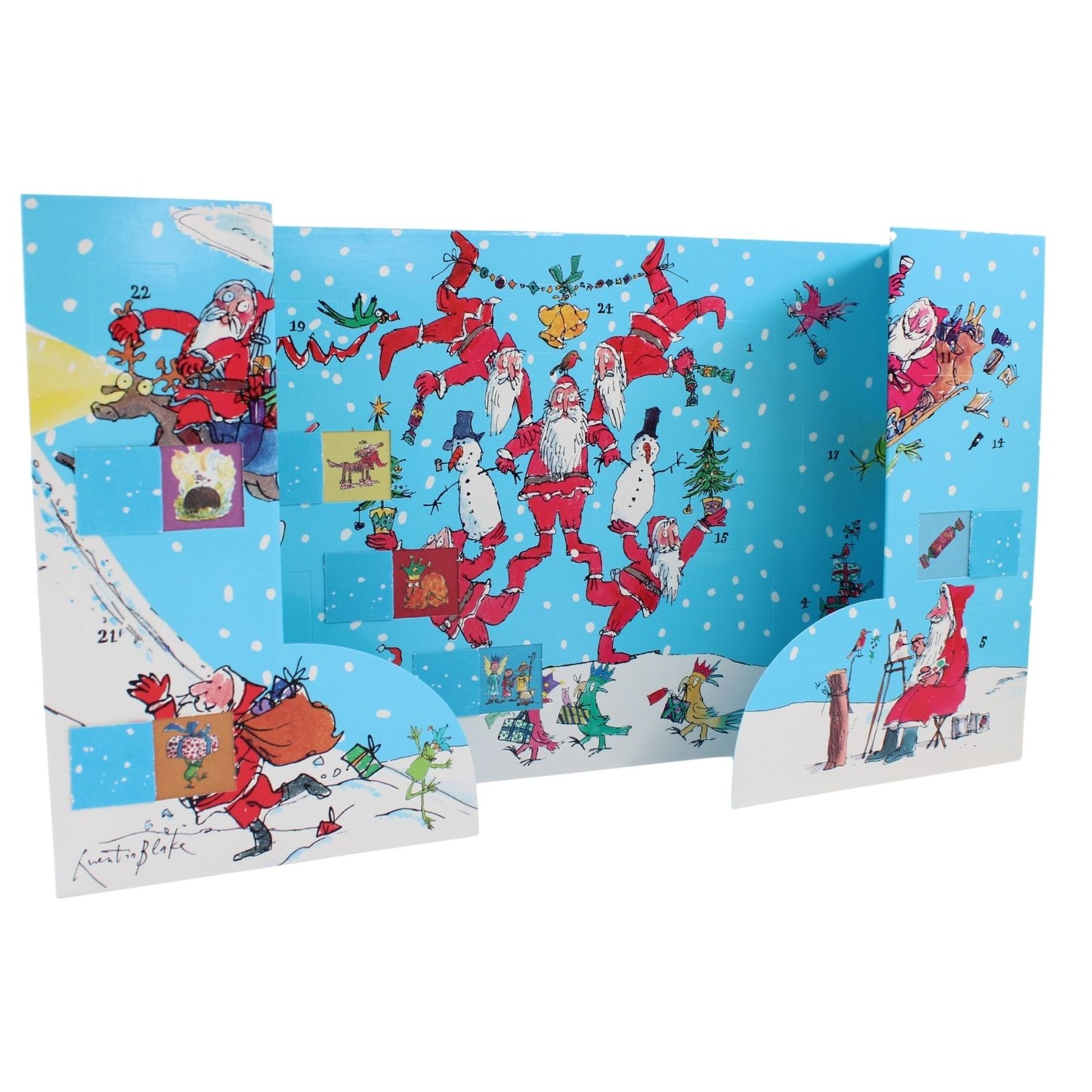 Traditional Freestanding Advent Calendar Quentin Blake Santas Christmas Gift