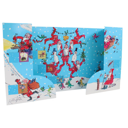Traditional Freestanding Advent Calendar Quentin Blake Santas Christmas Gift
