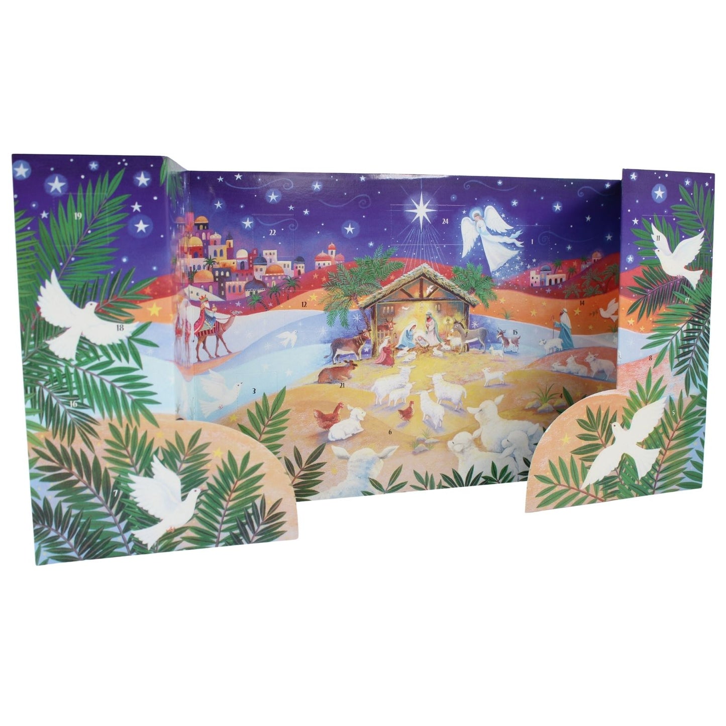 Traditional Freestanding Advent Calendar Religious Christmas Countdown Gift