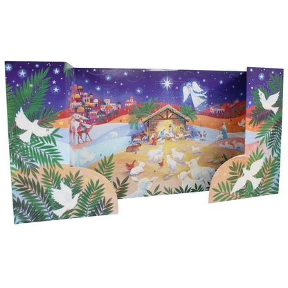 Traditional Freestanding Advent Calendar Religious Christmas Countdown Gift
