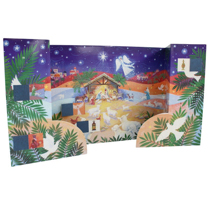 Traditional Freestanding Advent Calendar Religious Christmas Countdown Gift