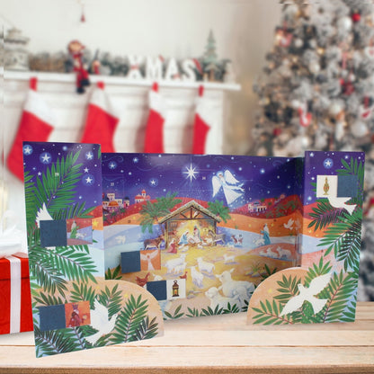 Traditional Freestanding Advent Calendar Religious Christmas Countdown Gift