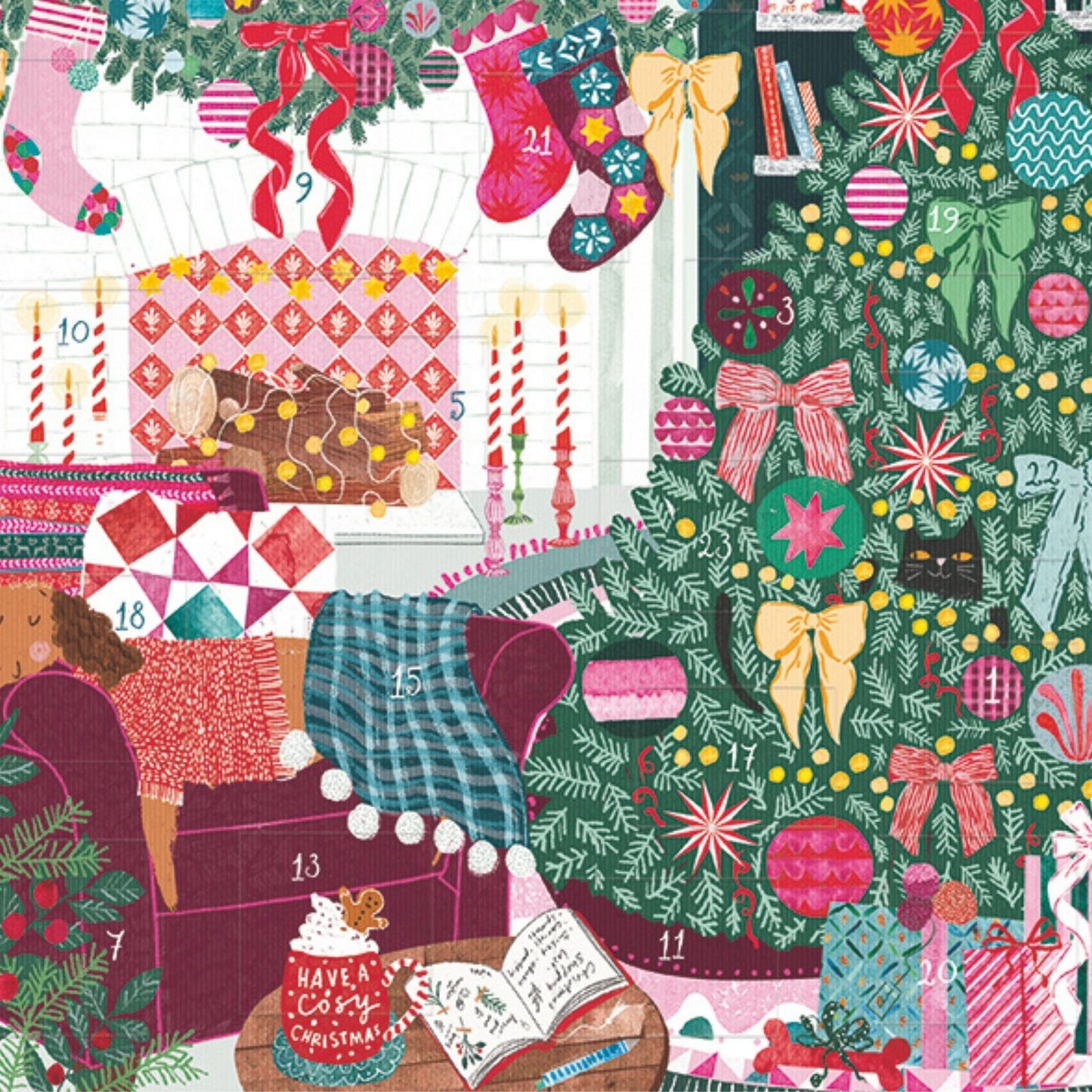 Traditional Picture Advent Calendar Festive Fireside Christmas Countdown Gift