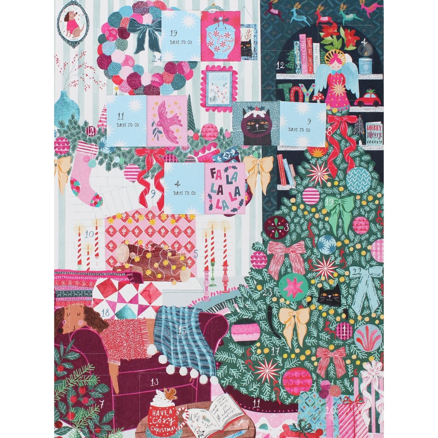 Traditional Picture Advent Calendar Festive Fireside Christmas Countdown Gift