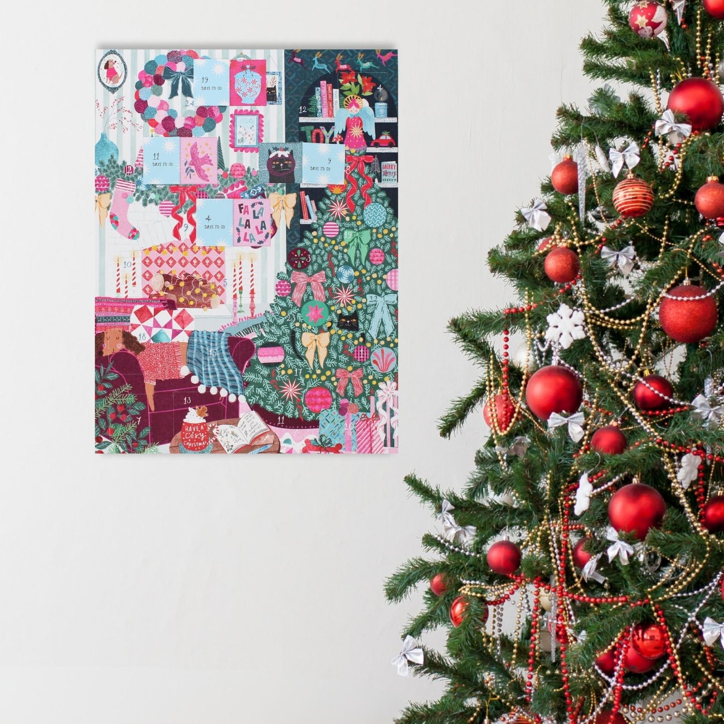 Traditional Picture Advent Calendar Festive Fireside Christmas Countdown Gift