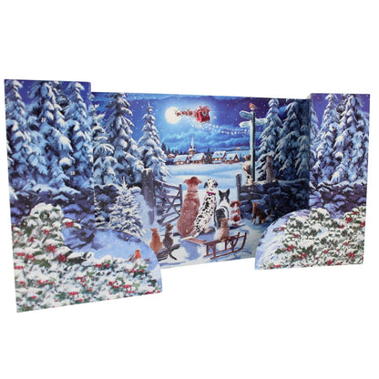 Traditional Freestanding Advent Calendar Dogs Waiting Christmas Countdown Gift