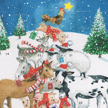 Traditional Picture Advent Calendar Farmyard Animals Christmas Countdown Gift