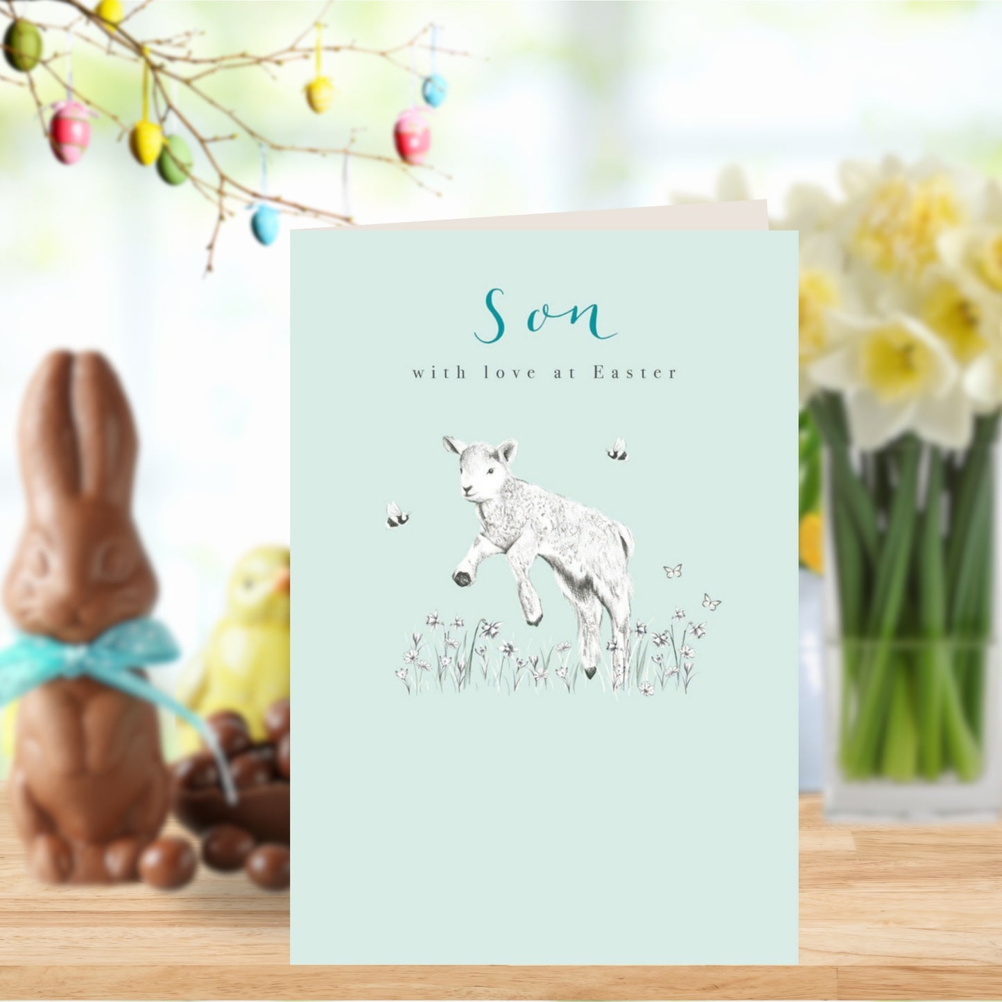 Son With Love Spring Lamb Easter Greeting Card