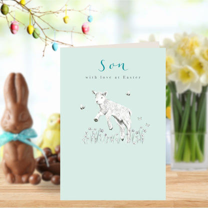 Son With Love Spring Lamb Easter Greeting Card