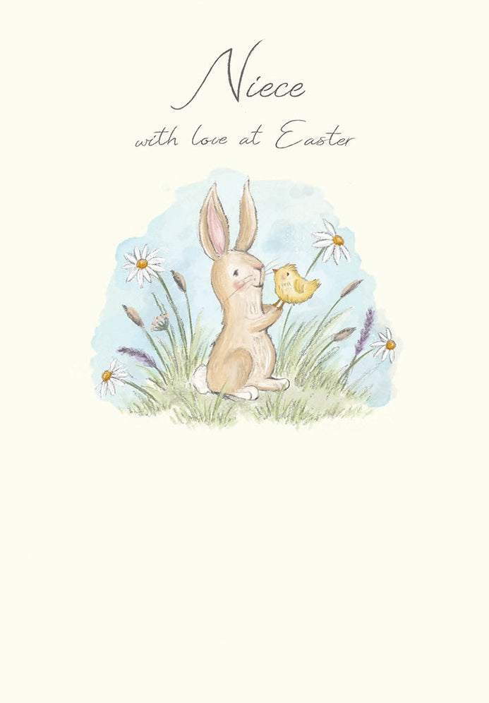 Niece Bunny & Chick With Love At Easter Card