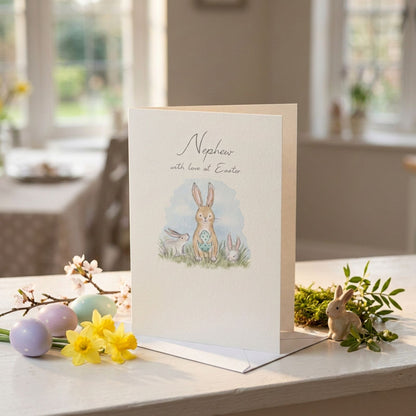 Nephew Bunnies With Love At Easter Card