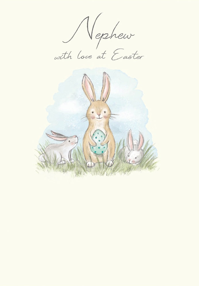 Nephew Bunnies With Love At Easter Card