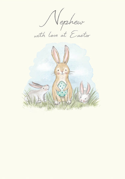 Nephew Bunnies With Love At Easter Card