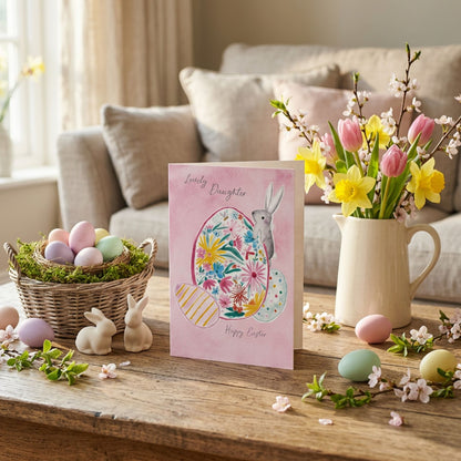 Lovely Daughter Easter Bunny Eggs Easter Card