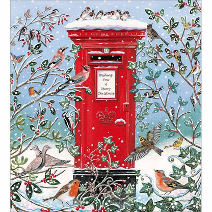 Pack of 5 Charity Christmas Cards Snowy Post Box Cards Multiple Charities